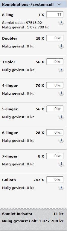 8 kampe til 1 mio kroner