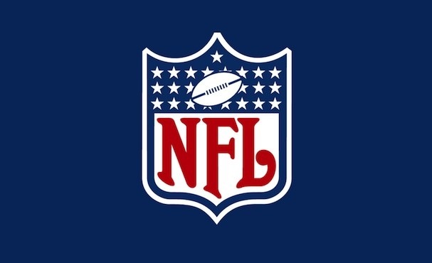 Det officielle NFL-logo på blå baggrund