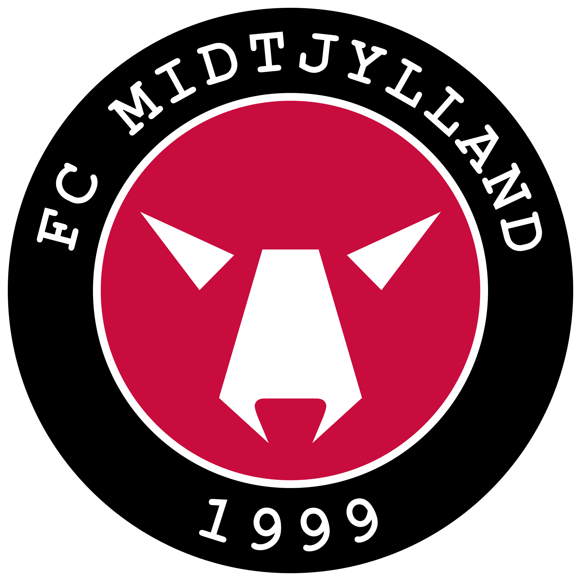 Fodboldklubben FC Midtjyllands officielle logo.