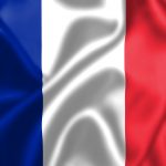 Det franske flag bølger i vinden