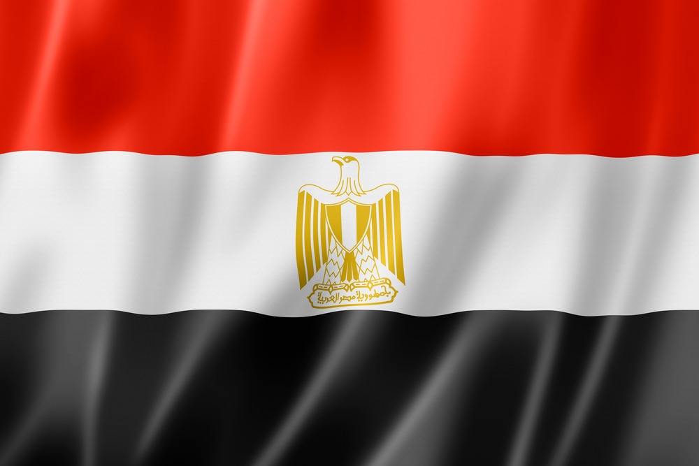 Det egyptiske flag på bølgende baggrund. bruges ved VM 2018