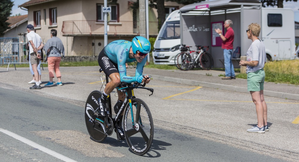 den danske cykelrytter Jakob Fuglsang under en enkeltstart ved Tour de France i 2017