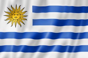 Uruguays flag til VM i fodbold