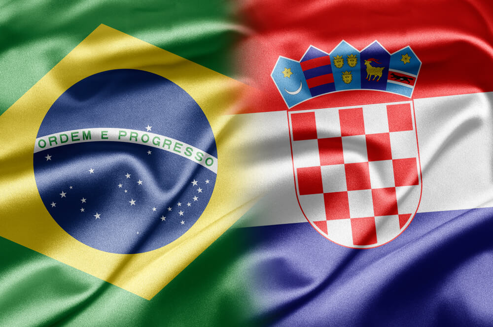 Brasiliansk og kroatisk flag
