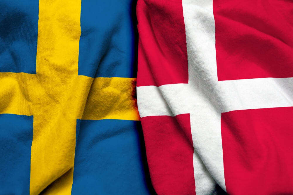 Svensk og dansk flag