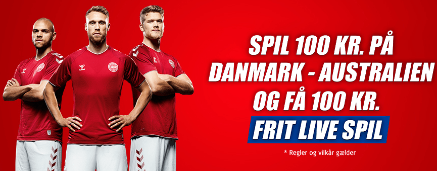 Free bet til Danmark - Australien hos Danske Spil