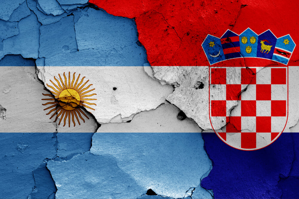 Argentinsk og kroatisk flag VM 2018