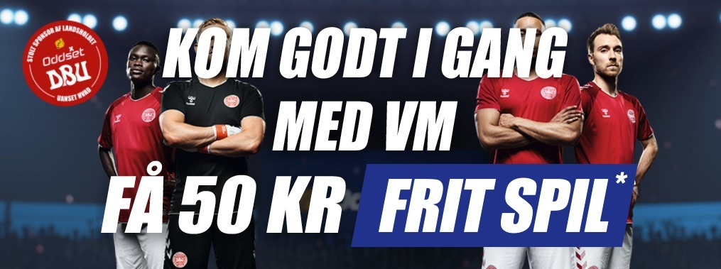 Kampagnebanner fra Danske Spil til VM 2018 i fodbold