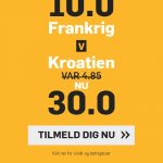 Tilbud fra bookmakeren betfair, hvor nye spillere får forhøjede odds på VM-finalen mellem Frankrig og Kroatien