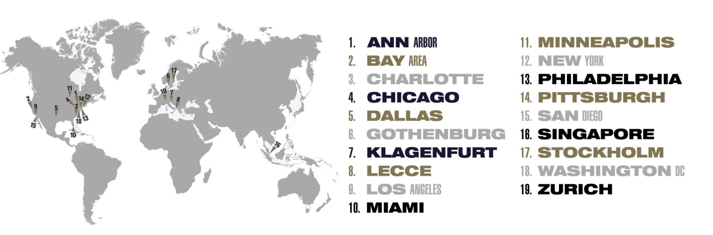 De 18 værtsbyer ved International Champions Cup 2018