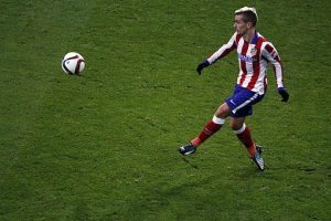 Den franske angriber Antoine Griezmann i aktion for Atlético Madrid