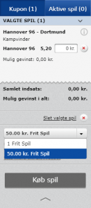 En oddskupon hos Danske Spil