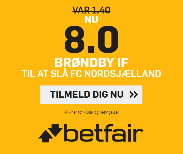 Få odds 8 på Brøndby slår FC Nordsjælland