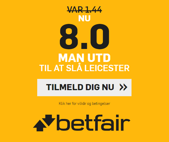 Odds otte på Man United-sejr over Leicester hos betfair