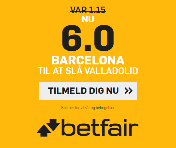 Få odds seks på Barcelona slår Valladolid