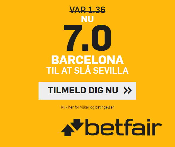 Du kan få odds 7 på Barça-sejr over Sevilla hos betfair