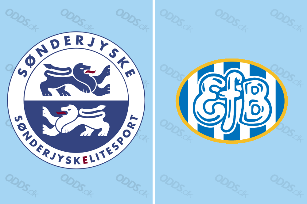 Officielle klublogoer for SønderjyskE og Esbjerg fB