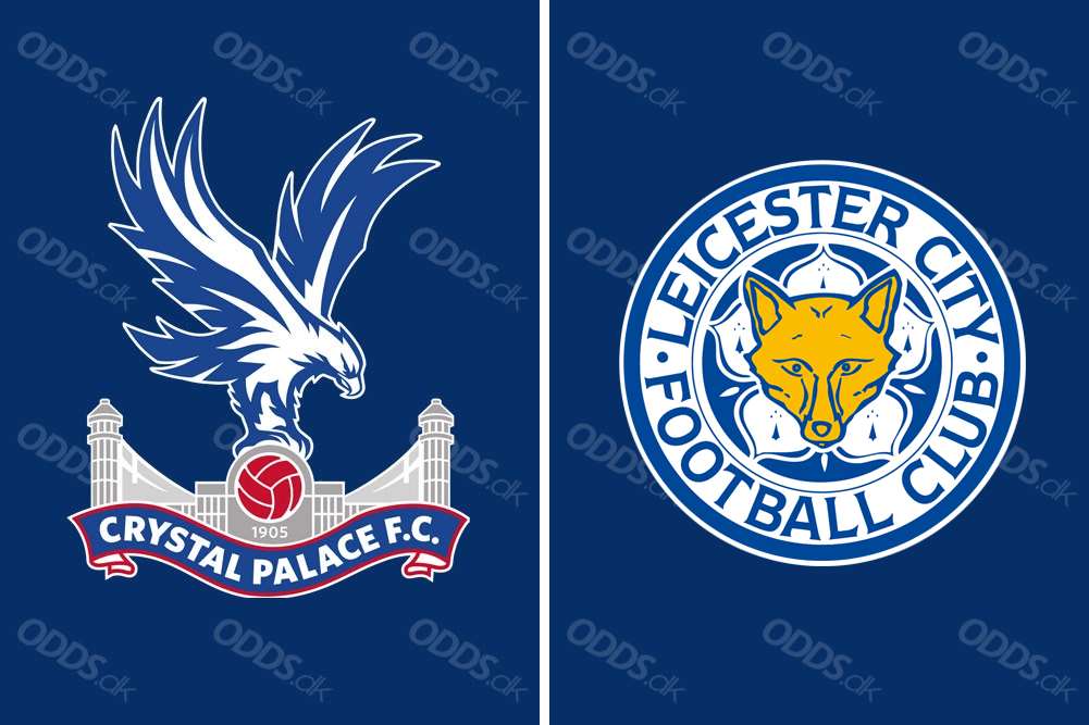 Officielle klublogoer for Crystal Palace og Leicester City