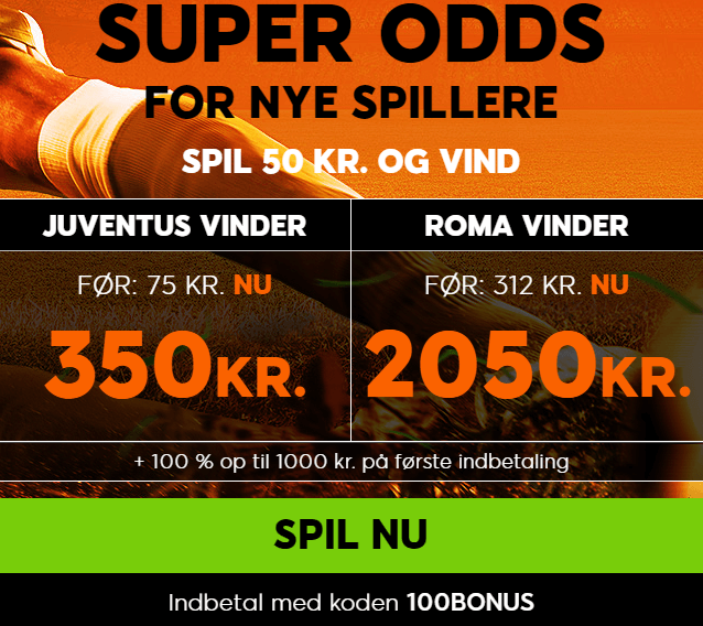 Få odds 41 på Roma slår Juventus hos 888sport