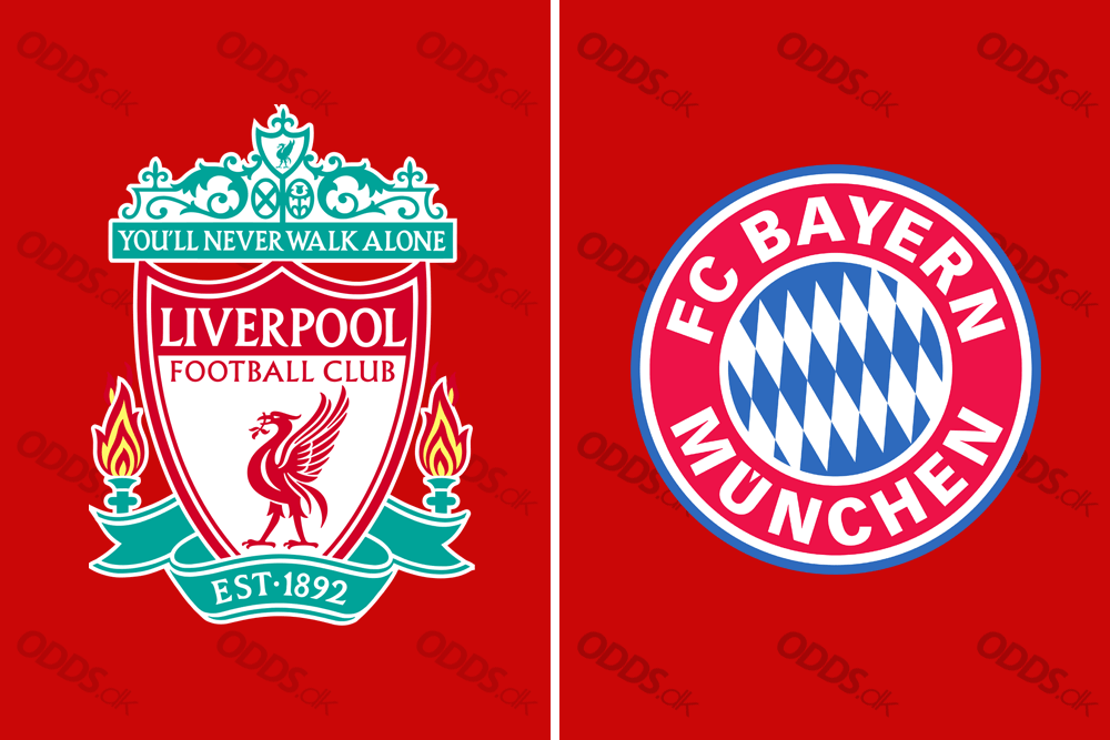 Officielle klublogoer for Liverpool og Bayern München