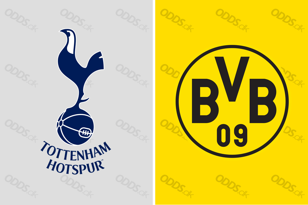 Officielle klublogoer for Tottenham Hotspur og Borussia Dortmund