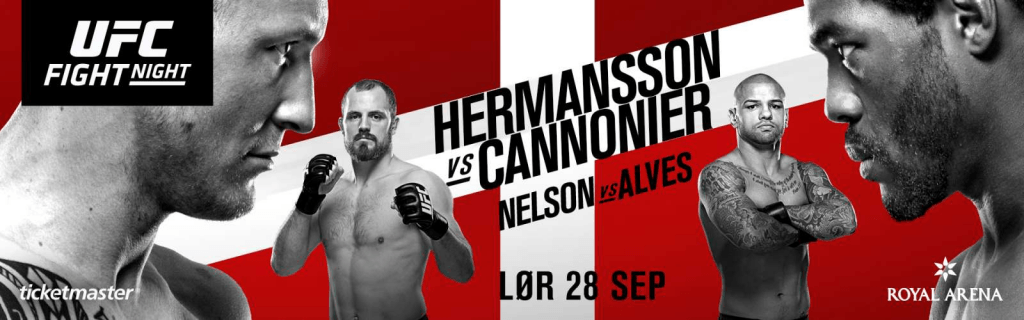 Plakat for UFC København, hvor Mark O. Madsen skal kæmpe.