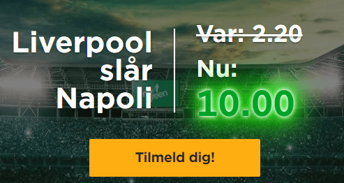 oddsboost på Napoli Liverpool fra Mr Green