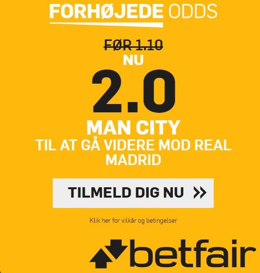 Betfair kampagne for Manchester City-Real Madrid