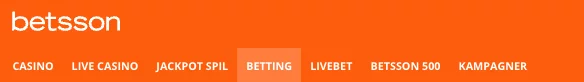 betsson betting menu