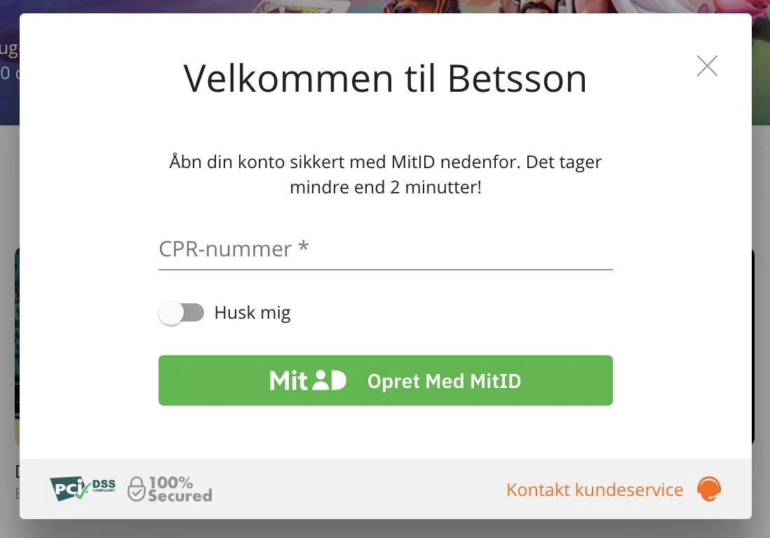 Betsson opret konto